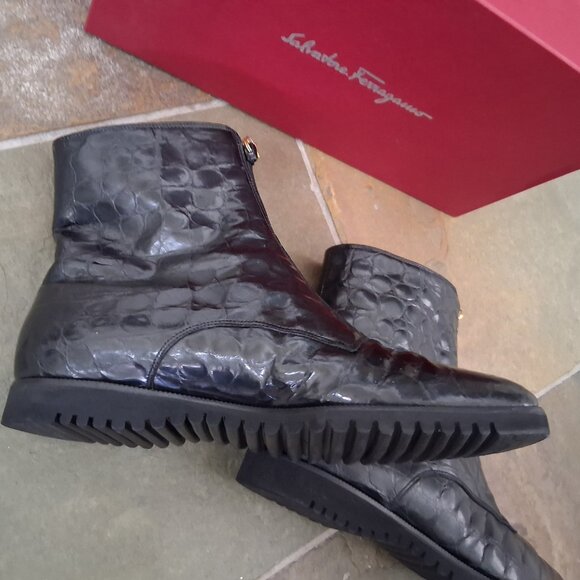 Salvatore Ferragamo Black Leather Boots - Picture 8 of 8